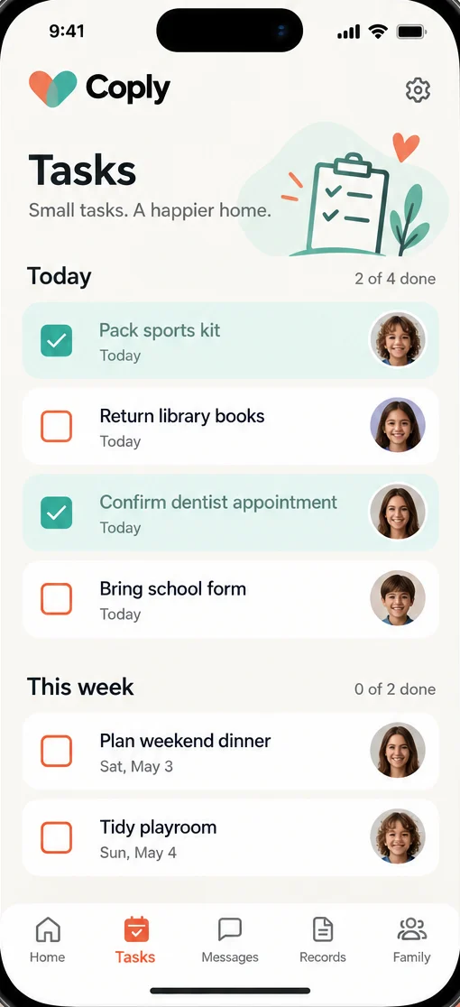 Shared family task list