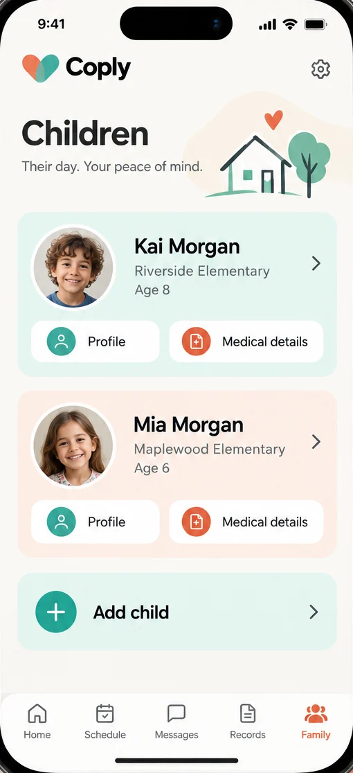 Child profiles and essential information